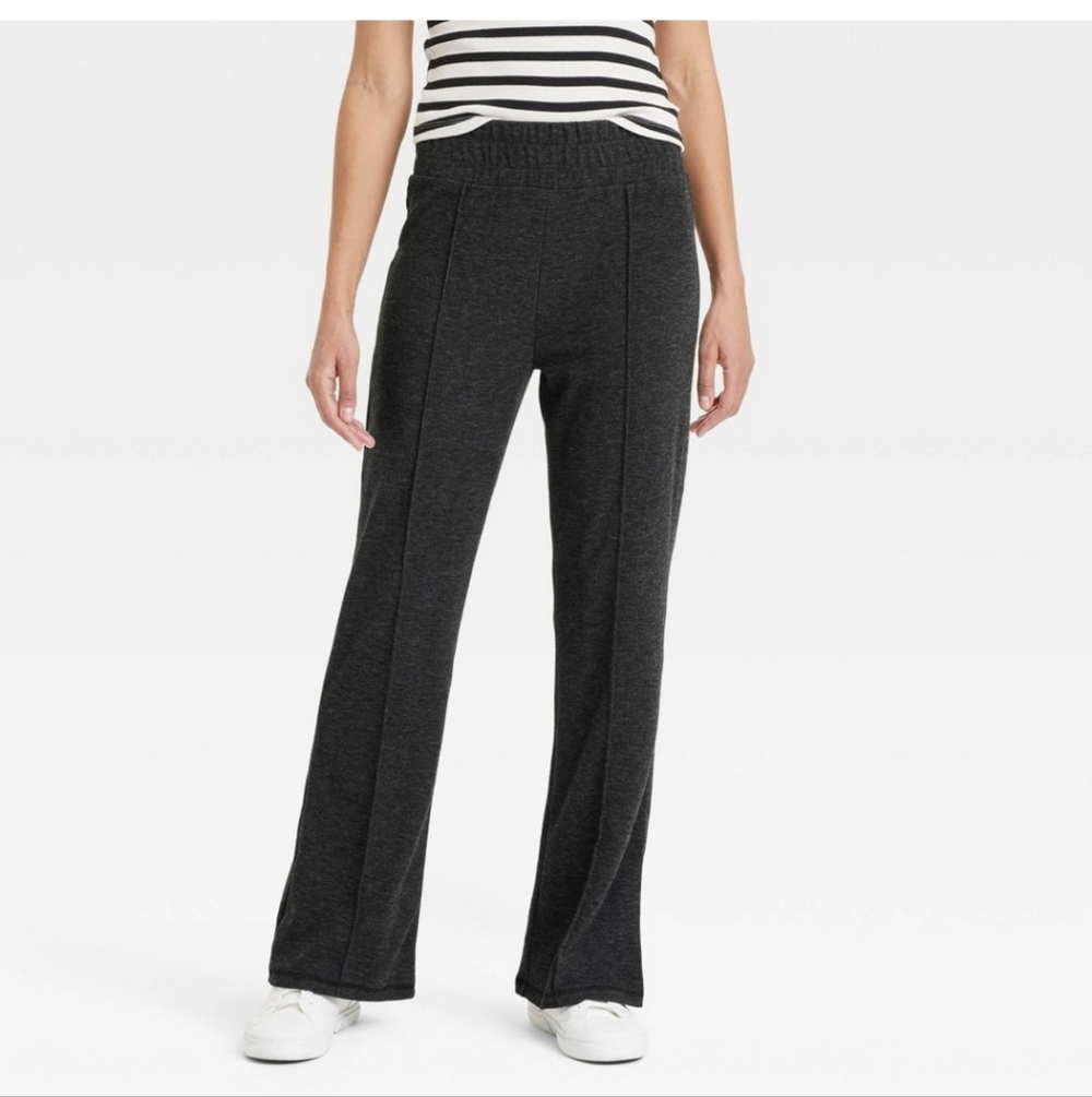 Womens' Black High Rise Wide Flare Sweatpants - A New Day - XXL